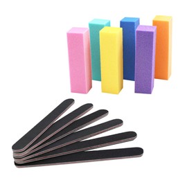 Ipetboom 17-Piece Nail Care Set Black Sanding Buffers Mini Nail Brush and Polishing Files Professional Manicure Tools for Home and Travel