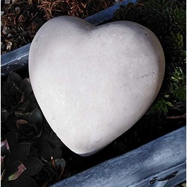Radami Heart Grave Heart Grave Ornament Decorative Heart Cast Stone 13 cm