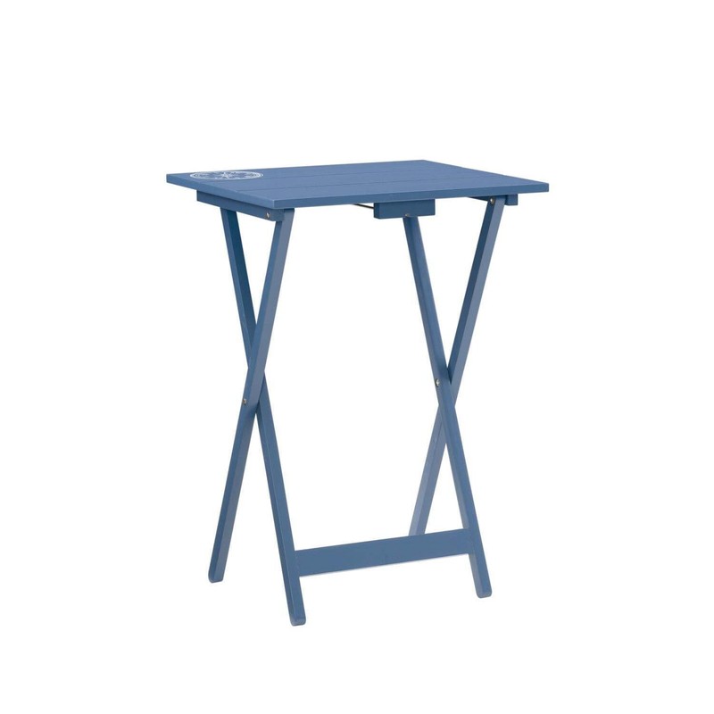 Linon Compass Tray Table Set Navy