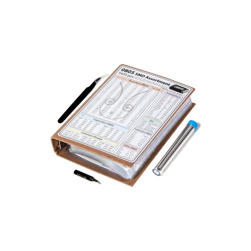 Kit de surtido de componentes electrónicos SMT Libro de resistencias,