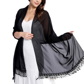 MUQU Shawls and Wraps for Evening Dresses - Sheer Chiffon Shawl Wedding Evening Scarf for Women