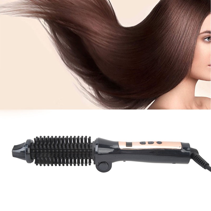 Foldable Hair Curler Straightening Brush Adjustable Temperature Anti Scald Ceramic