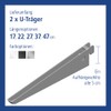 Element System Shelf Brackets, 2-row U Profile, Set of 2,