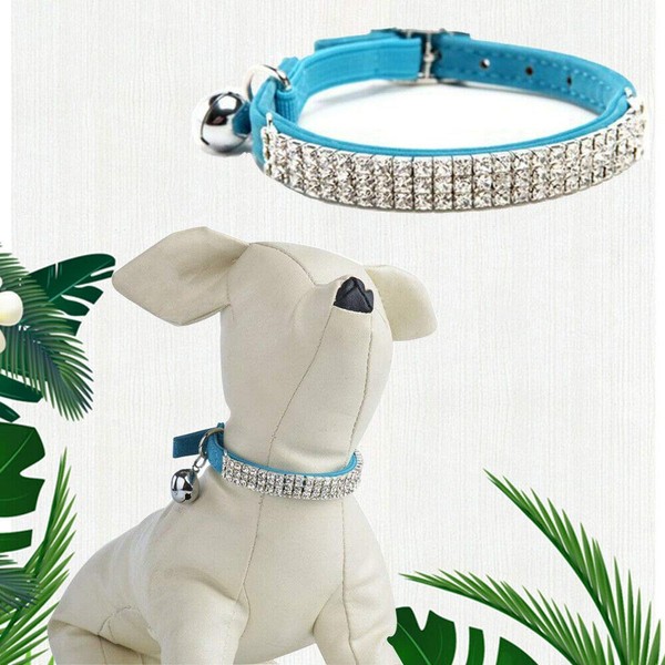 DAIXI Adjustable Soft Velvet Collar with Safe Cat Bling Diamante