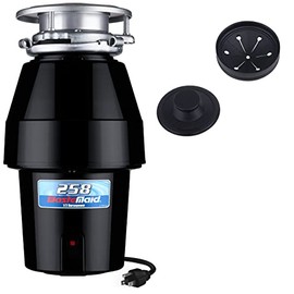 Waste Maid 10-US-WM-258-3B Garbage Disposal Anti-Jam Stainless Steel Food Waste Grinding System, 1/2 HP Mid Duty, Black