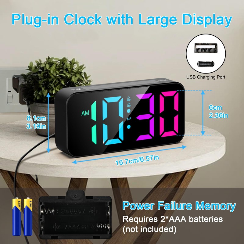 UPOWA Extra Loud Alarm Clock with Bed Shaker for Heavy