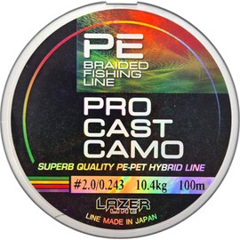 LAZER LINE PRO CAST Angelschnur Geflochten PE-PET X4 100m DIA0,243mm Test 10,4kg - Sbirolino & Method Feeder Geflochtene Schnur 4fach - Angelsehne - Braided Fishing Line - Rundgeflochtene Angelschnüre