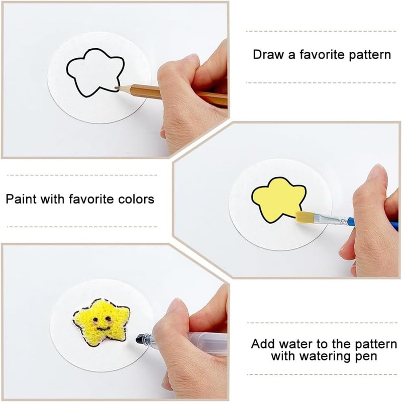 Tebbomp 30 Pcs Foam Texture Paper 3D Drawing Magic Canvas