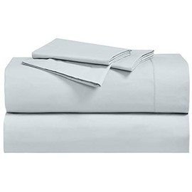 Royal Hotel Bedding Abripedic Crispy Percale Pillowcases, 300-Thread-Count, 2PC Solid Pillow Cases Set, 100% Cotton, Standard, Sea