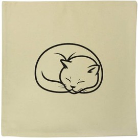 Azeeda 40cm x 40cm 'Curled Up Sleeping British Shorthair Cat' Canvas Cushion Cover (CV00045503)