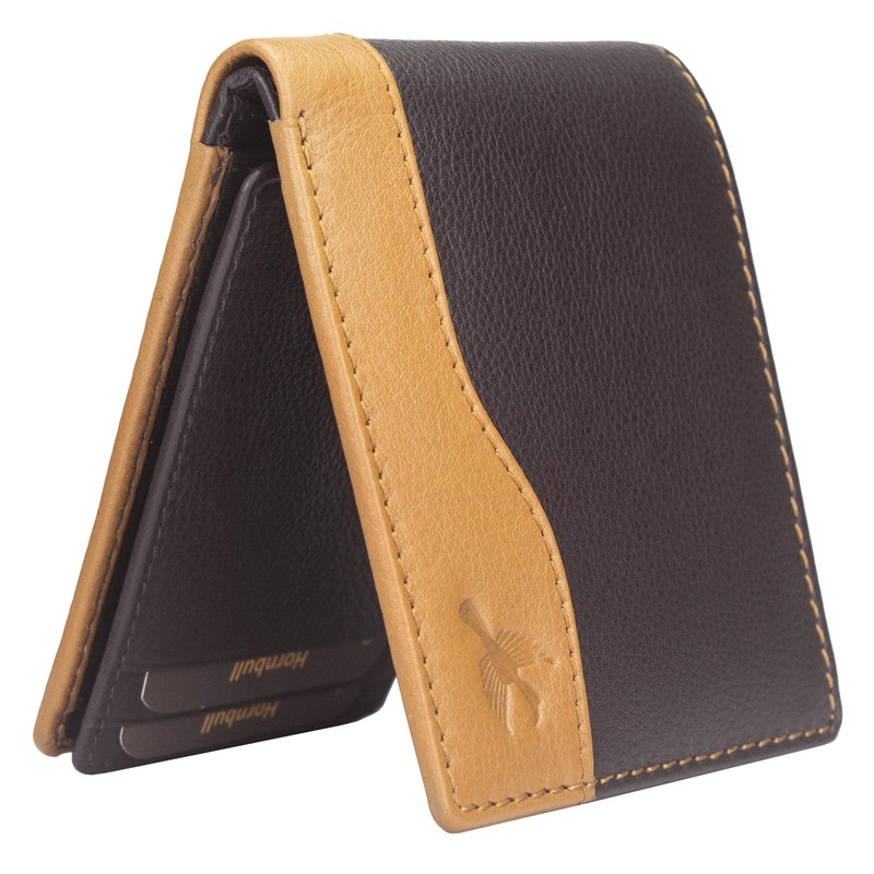 HORNBULL Buttler Mens Genuine Leather RFID Blocking Wallet, brown, Casual