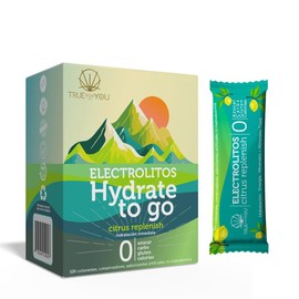 Hydrate Citrus Caja de 30 Sobres de Electrolitos sin Azucar Sabor Cítricos, Hidratación en Polvo, Fórmula Premium con Minerales Traza. Keto, Paleo y V