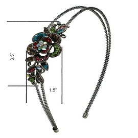 jcgy Set of 6 Crystal Flower Headbands Hairbands for Women Girls Hair Styling 0119-6multiJetLavRedRedAmberCry