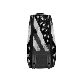 Boombah Beast Rolling Bat Bag 2.0-40" x 14" x 13" - USA Stars & Stripes Black Ops Black/White - Holds 8 Bats, Glove and Shoe Compartments