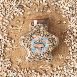 SBYURE Tiny Sea Shells and Natural Starfish for Crafting, Mixed Ocean Beach Mini Seashells Bulk for Decorations,Vase Filler,Beach Theme Party(250g)