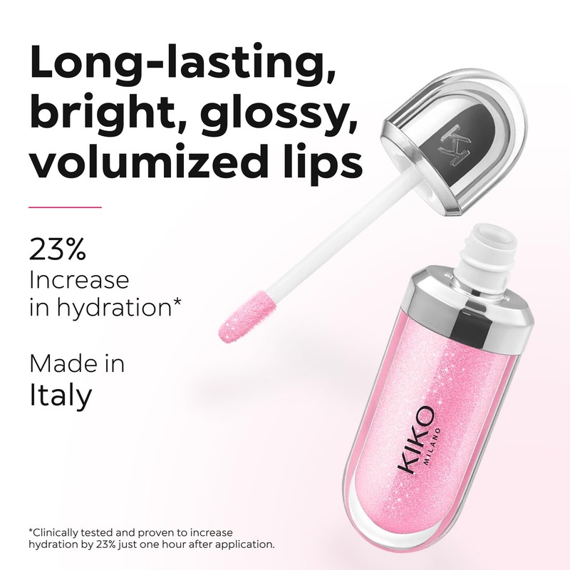 KIKO Milano 3D Hydra Lip Gloss – High Shine, Hydrating,