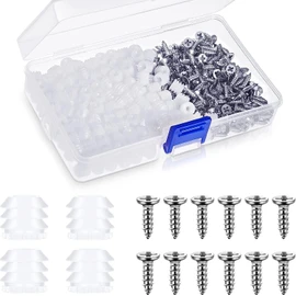 Plastic Hinge Dowel Inserts with Screws 8.1mm White Dowels Door Cabinet for Drawer Bed Table Repair Mounting Replacement Bathroom Kitchen, Satisfy Your Daily use