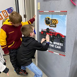 PINGAMOO Cars Party Games, Pin The Wheel On The Car, Cars Monster Truck Party Birthday Party Fun Games Decorations Supplies Decor for Kids Families Adult Groups