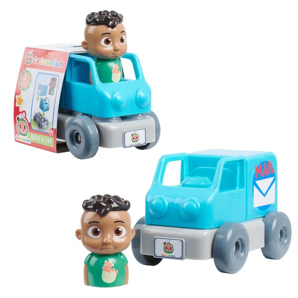 COCOMELON, 4-Piece Vehicle with Figure, Brick Construction, Various Models Available,