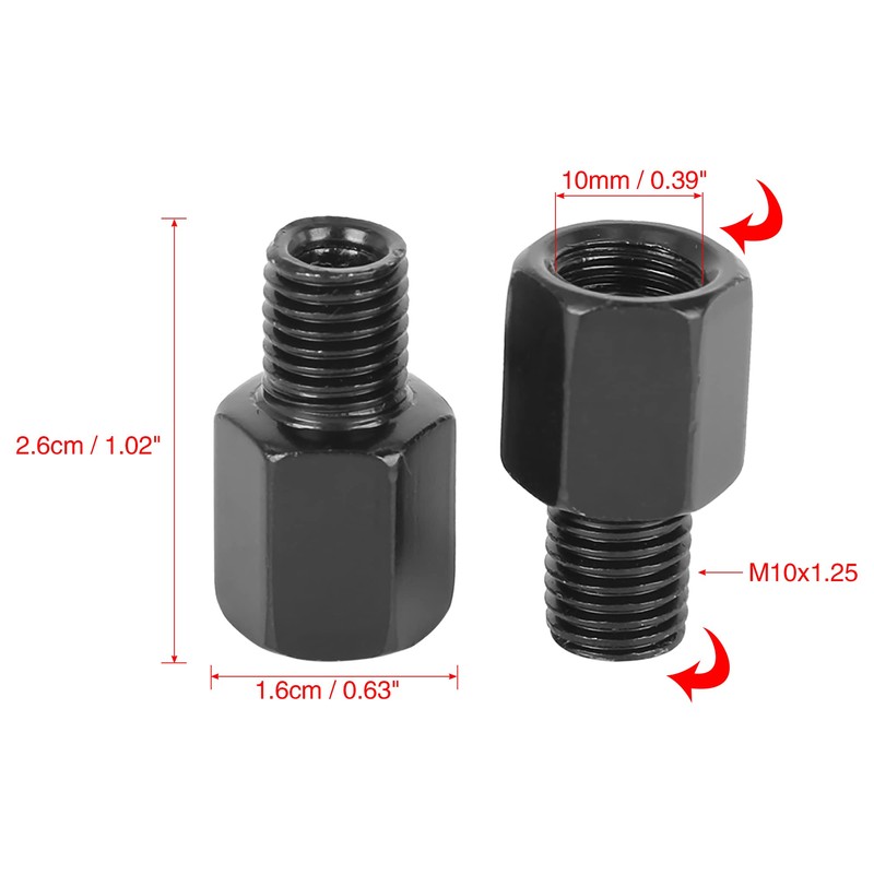 F FIERCE CYCLE 2pcs10mm RH to 10mm RH Motorcycle Rearview
