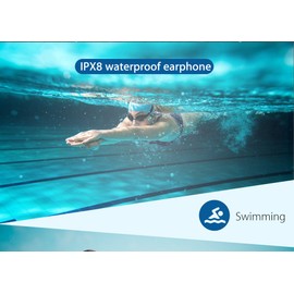 SWMIUSK IPx8 Waterproof Underwater Headphones for Swimming laps, Diving, Hot Tub Spa, Freediving Earbud (Black & Silver)