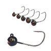 MUUNN 10Pcs Tungsten Jig Head Fishing Hooks， Weedless Round Jig