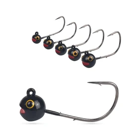 MUUNN 10Pcs Tungsten Jig Head Fishing Hooks， Weedless Round Jig Heads Saltwater (1.0 g Tungsten Jig Heads（10 Pcs）)