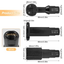 3 Pieces Ball Mill Wood Carving Set, Hole Opener, Ball Grinding Head and Groove Opener, Long 85 mm Wood Grinding Tool, Used for Sanding and Trimming Wood