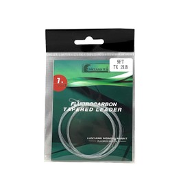 LUNYANG 100% Fluorocarbon Tapered Leader Fishing Line 2LB 9FT 2Pack/Bag-Not Coated/Abrasion Resistance/High Visibility/No Water Absorption/Difficult for Fish to detect