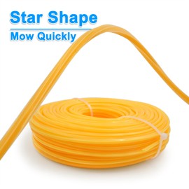 Zeqeey Star Shape Grass Trimmer Line Heavy Duty Replacement Weed Strimmer String Diameter 3mm Length 50m Nylon Trimmer Cord Rope