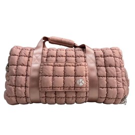 KAVIGOR Gym Bag for Women, Travel Duffel Bags, Weekender Bag with Shoe Compartment, Pink