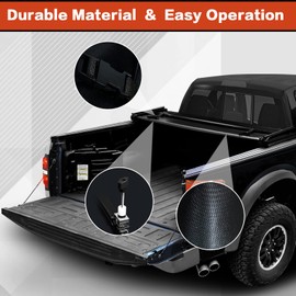 MIDOU AUTO Soft Tri-Fold Truck Bed Tonneau Cover Compatible with 2019-2024 Ford Ranger Styleside 5 ft Bed