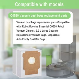 12 Pack Q0520 Vacuum Bags for iRobot Roomba Vacuum 2 Q0520 Essential Robot Vacuum Cleaner,Roomba 105 Combo,Plus 405 404 505 Combo Robot Vacuum Cleaner,Disposable Auto-Empty Dust Bin Bags