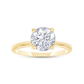 SAVEARTH DIAMONDS Solitaire Style Ring, Lab Created Moissanite Diamond Engagement Ring For Women In 18k Gold Plated Jewelry Gift For Her (0.40 Ctw), Ring Size-6, Metal Brass, Moissanite