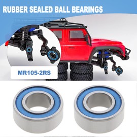 LT Easiyl MR105-2RS Rubber Sealed Ball Bearing ID 5mm OD 10mm Width 4mm Robot RC Car RC Helicopter RC Airplane Deep Groove Ball Bearings Pack of 10