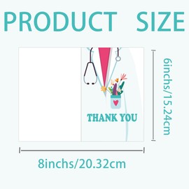 36 Sets Doctor Medical Thank You Cards with Envelopes and Stickers 4 x 6 Inch Nurse-Themed Greeting Cards for Nurses Week, Healthcare Workers, and Medical Professionals (blue)