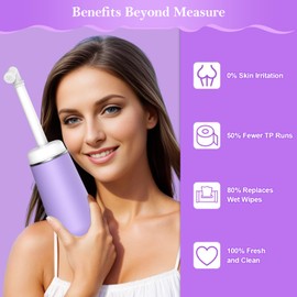Portable Bidet Sprayer, Soosi Travel Portable Bidet Sprayer 400ML Mini Handheld Bidet for Personal Hygiene Care Bottom, Outdoor, Camping (purple)