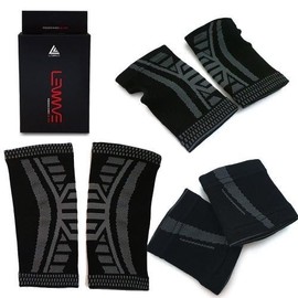 Runwave Black Label Premium Protector Set (2-Piece) for Wrist, Knee, Calf, Elbow, Ankle Black Elbow Protector 2ea