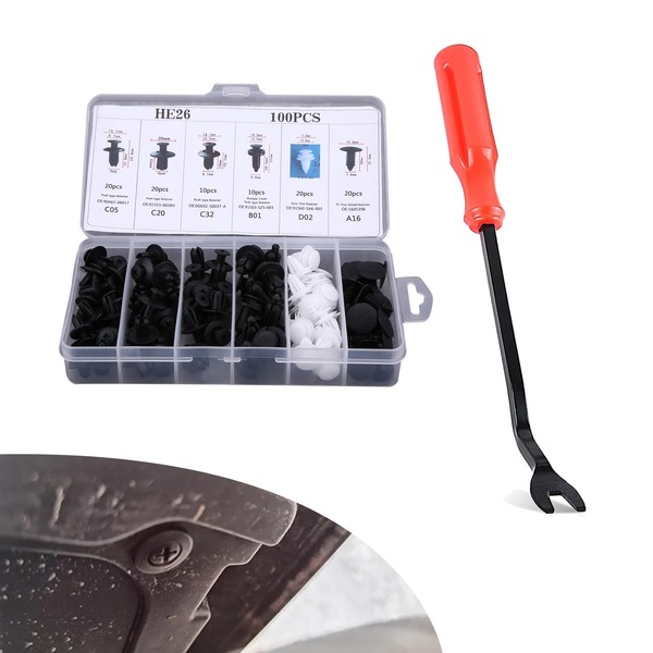 ijuicy 100 PCS Car Bumper Retainer Clips, Plastic Push Bumper