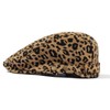 Clakllie Leopard Print Newsboy Hats Herringbone Flat Ivy Hat Retro