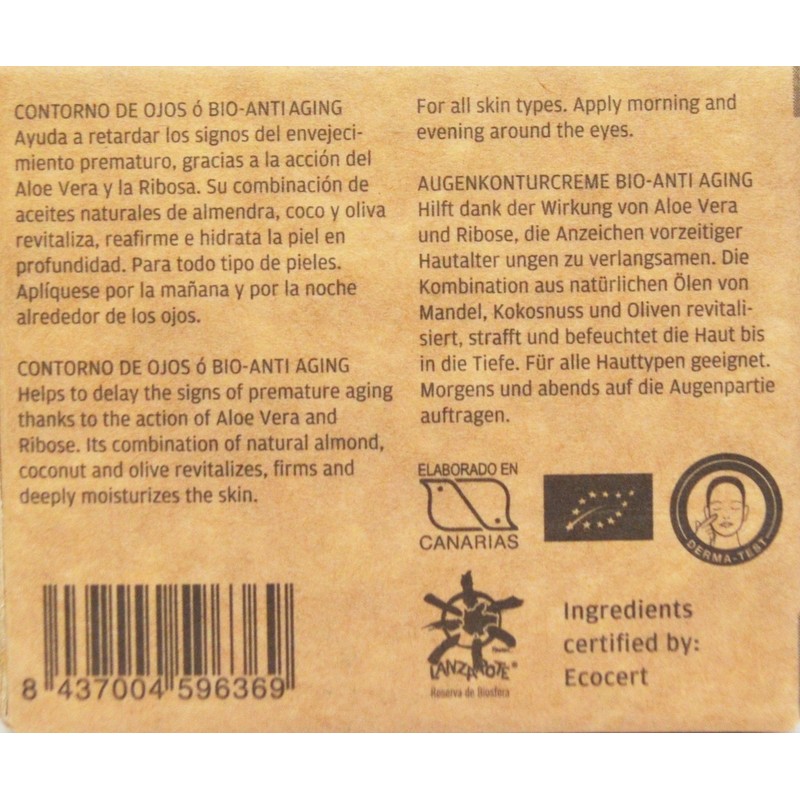 Lanzaloe Organic Anti-Ageing Eye Contour Cream 30ml