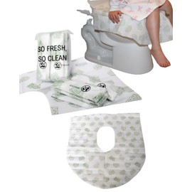 Happy Haven Toilet Seat Covers Disposable, 10 Pcs Extra Large Waterproof Toilet Cover for Children, Kids, Toddlers & Adults, Portable Individually Wrapped Travel Essential for Kids Potty Training