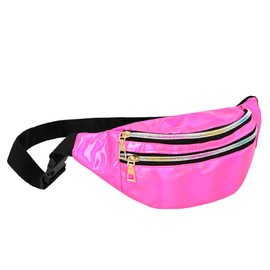 Boland - Holographic Belt Bag Retro Fancy Dress Accessory Fanny Pack Festival Accessories Carnival Theme Party Pink