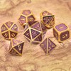 ORUZA DND Metal Dice Set Purple Polyhedral Dice Set D&D