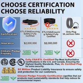 HEATIT Heat Tape Electric Heating Cable Automatic Heat Tape Pipe Freeze Protected Heated Cable 12 Feet