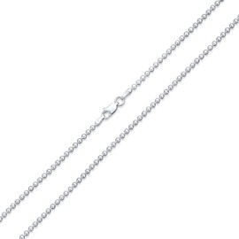ARGENTO REALE 925 Sterling Silver 1.5MM-4MM Bead Ball Link Chain Necklace, Dog Tag Army Chain for Pendants, Pallini, Gift, Fine Jewelry, Solid Silver, 16-30 Inch (26.00, 2.5MM)