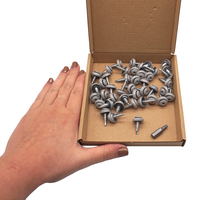 SKIR'CO (40 Pieces) Roofing Screws 4.8 x 20 mm Painted