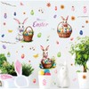 Happy Easter Bunny Window Stickers Rabbit Easter Eggs Wall Decals