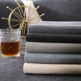 NUODWELL Soft Chenille Sofa Cover 1/2/3/4 Seater, Non-Slip Corner L Shape Sofa Slipcovers Thick Textured Sofa Cushion Covers Washable Furniture Protector for Living Room (Dark Grey, 90x160cm)