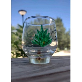 Sazón Oaxaca Shot Glass With Agave Worm At Bottom Vasito Para Mezcal Con Gusano Maguey